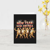 新年のお祝い 愛国的な ユニークなトランプスタイル カード (黄色い花)