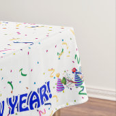 新年のお祝い – 紙吹雪とパーティー帽子 テーブルクロス (インサイチュ)