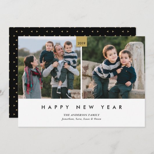 新年のご挨拶 | ミニマルな2枚の写真 シーズンカード (正面/裏面)