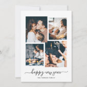 新年のご挨拶 | 現代的な4枚の写真のコラージュ シーズンカード (正面)