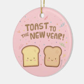 新年のしゃれ部屋の装飾へのかわいいトースト セラミックオーナメント (左)