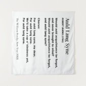 新年のためのAuld Lang Syneの言葉 - パーソナライズド タペストリー (正面(横))