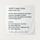 新年のためのAuld Lang Syneの言葉 - パーソナライズド タペストリー (正面)