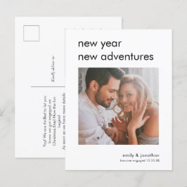 新年のアドベンチャーフォト婚約発表 案内ポストカード