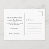 新年のアドベンチャーフォト婚約発表 案内ポストカード (裏面)