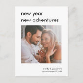 新年のアドベンチャーフォト婚約発表 案内ポストカード (正面)