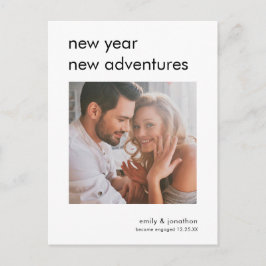 新年のアドベンチャーフォト婚約発表 案内ポストカード