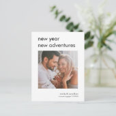 新年のアドベンチャーフォト婚約発表 案内ポストカード (スタンド正面)
