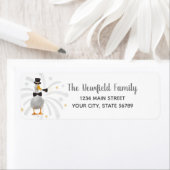 新年のアヒル差出人住所ラベル ラベル (インサイチュ)