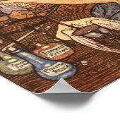 新年のアンティーク父の時間 ポスター (角)