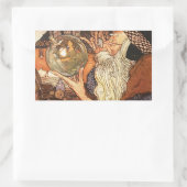 新年のアンティーク父の時間 長方形シール (バッグ)