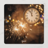 新年のカウントダウン時計 招待状 (裏面)