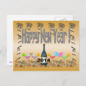 新年のカクテルの郵便はがき シーズンポストカード (正面/裏面)