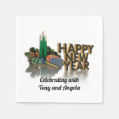 新年のカクテルナプキンパーソナライズされた スタンダードカクテルナプキン (正面)