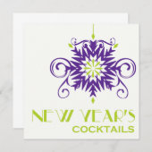 新年のカクテルパーティの招待状 招待状 (正面/裏面)