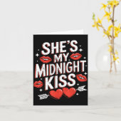 新年のカップル ハッピーバレンタイン 彼女は私のミッドナイトキス ヴェル カード (黄色い花)