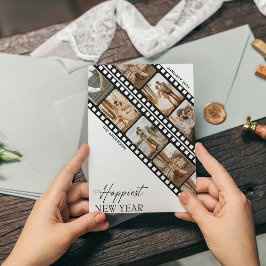 新年のカメラフィルムミニマルコラージュ写真 シーズンカード