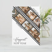 新年のカメラフィルムミニマルコラージュ写真 シーズンカード (スタンド正面)