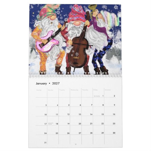 新年のギフトクリスマスデザインカレンダー カレンダー (1月 2027)