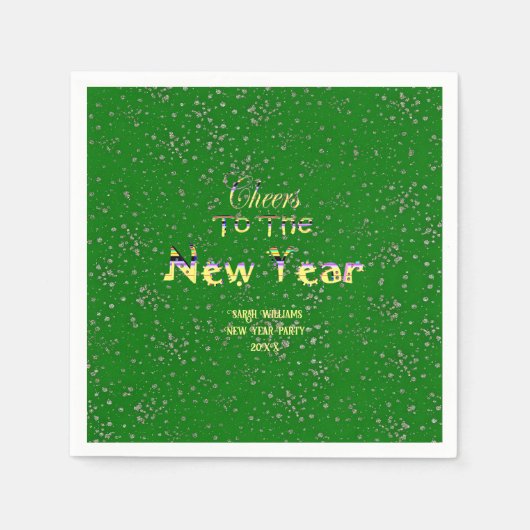 新年のクラフトを祝おう | パーティーグリーン   スタンダードカクテルナプキン (正面)