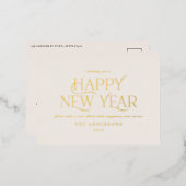 新年のクリエレガントーミニマルモダンム伝統的 箔シーズンポストカード (正面/裏面)