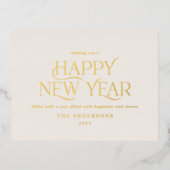 新年のクリエレガントーミニマルモダンム伝統的 箔シーズンポストカード (正面)