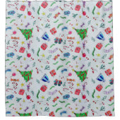 新年のクリスマス冬 シャワーカーテン (正面)