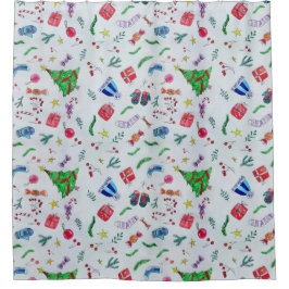 新年のクリスマス冬 シャワーカーテン