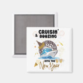 新年のクルージングとブージング休暇のマッチング マグネット (正面/裏面)