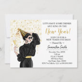 新年のグリッターでリングや輪に飲もう 招待状 (正面)