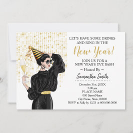 新年のグリッターでリングや輪に飲もう 招待状