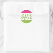 新年のグリーンステッカー ラウンドシール (バッグ)