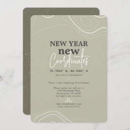 新年のコーディネート緑の動きの発表 シーズンカード