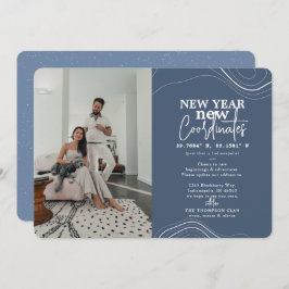 新年のコーディネートPic Blue Moving Announcement シーズンカード