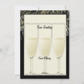 新年のシャンパンフラットグリーティングカード シーズンカード (裏面)