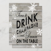 新年のシャンパン招待状 招待状 (正面/裏面)