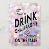 新年のシャンパン招待状 招待状 (正面/裏面)