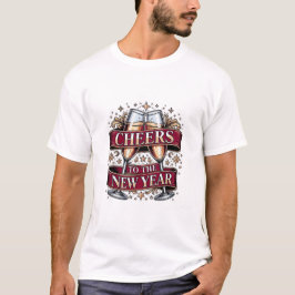 新年のシャンパンTシャツ、プレミアムな装飾の乾杯 Tシャツ