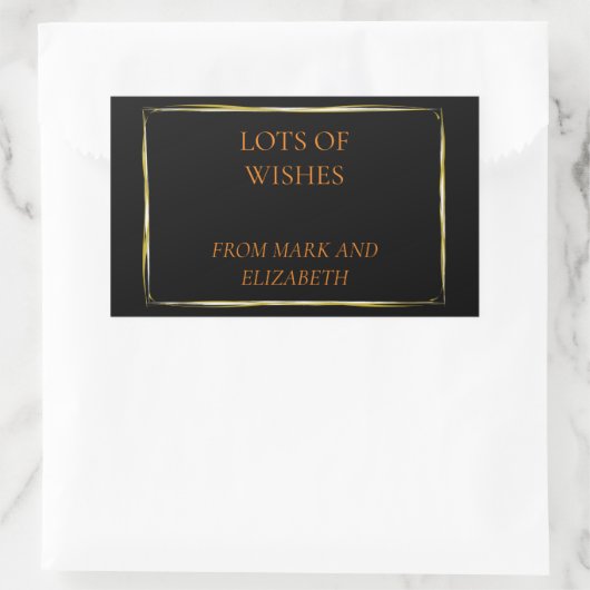 新年のスクエアを祝う 長方形シール (バッグ)