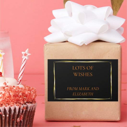 新年のスクエアを祝う 長方形シール (パーティー)