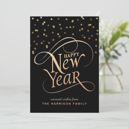 新年のスクリプエレガントト黒金ゴールド シーズンカード (スタンド正面)