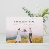 新年のスクリプトフェイク金ゴールド休日のフォトカード シーズンカード (スタンド正面)