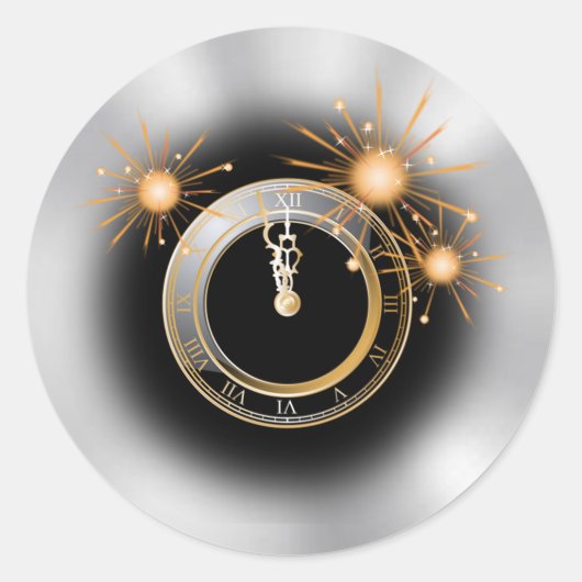 新年のステッカーにカウントダウン ラウンドシール (正面)