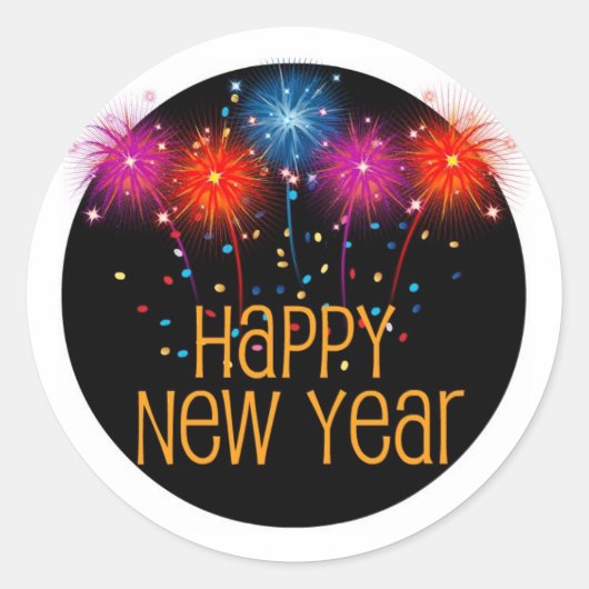 新年のステッカーシート ラウンドシール (正面)