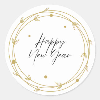 新年のステッカー ラウンドシール
