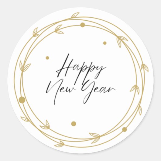 新年のステッカー ラウンドシール (正面)