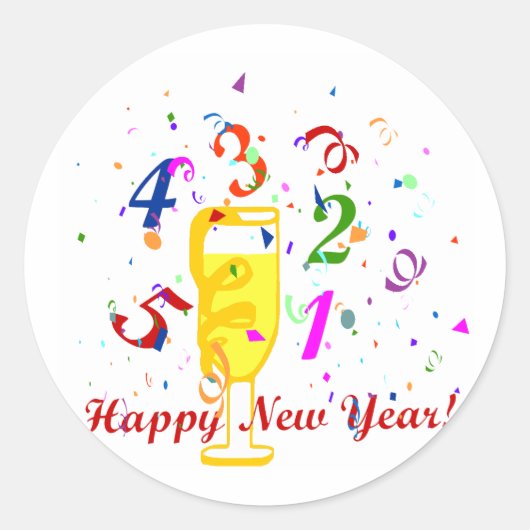 新年のステッカー ラウンドシール (正面)