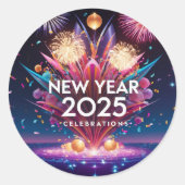 新年のステッカー ラウンドシール (正面)