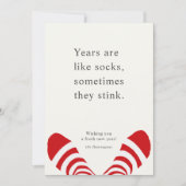 新年のソックスおもしろいレッド シーズンカード (正面)