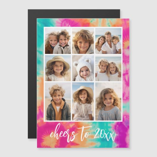 新年のタイダイティール(緑がかった色)70sのVibeへの応援 (正面/裏面)